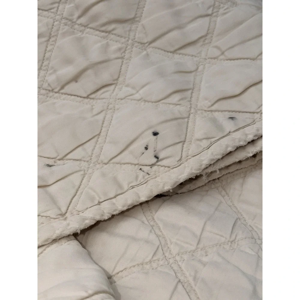 Pine Cone Hill King Quilt Ivory Cream Tencel Lyocell Coverlet Cottage Farmhouse